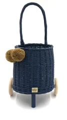 Prútený košík s rúčkou – detský tmavo modrý | Ručne vyrobený košík pre deti