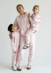 Detská mikina s kapucňou jemne ružová