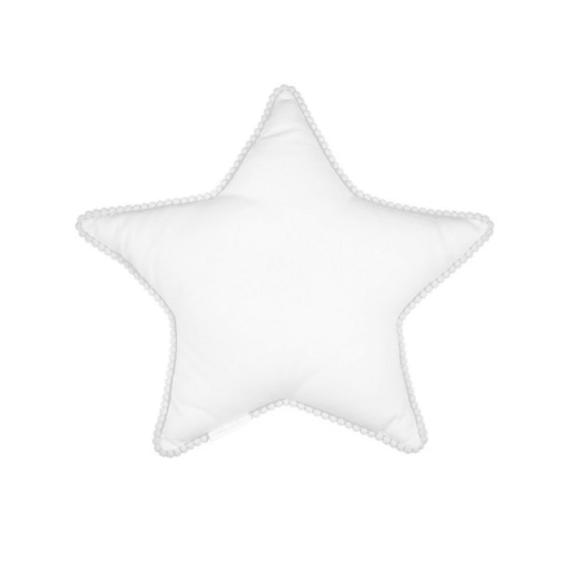 Mini Boho vankúš hviezda s bublinkami biely 38 cm