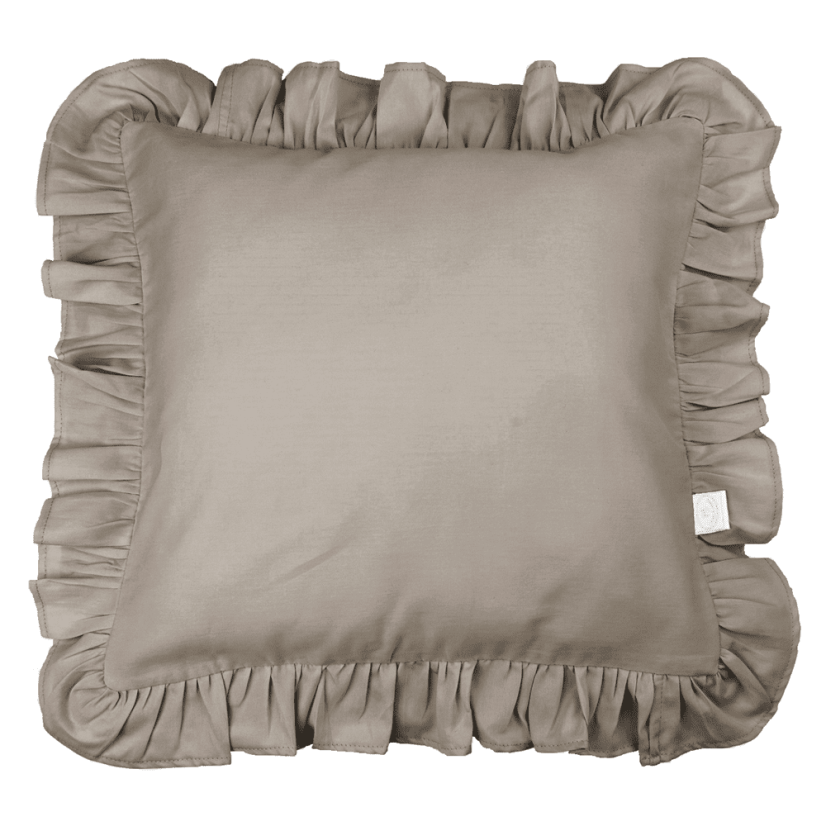 Polštář s volánky taupe 45cm