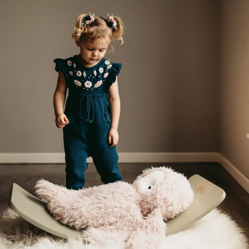 Drevená balančná doska kinderboard zelená