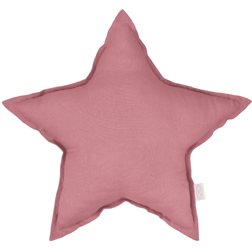Ľanový vankúš hviezda sýto ružová 50 cm
