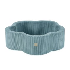 Suchý bazén kvítek - modrý manšestr 95×30 cm + 200 kuliček