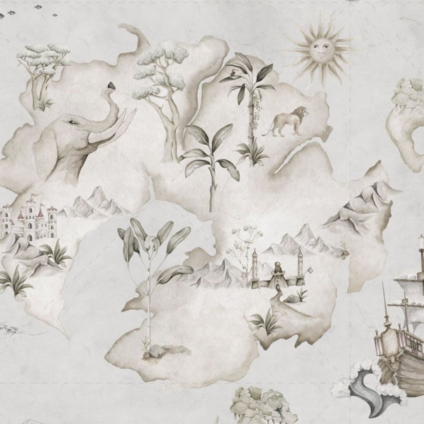Tapeta príbehy z mora béžová 280x100 cm