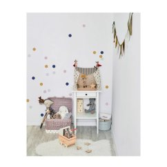 Samolepka do dětského pokoje sada konfety modrá, žlutá, růžová, šedá 5cm