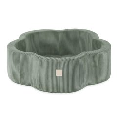 Suchý bazén kvietok s podložkou – zelený menčester 95×30 cm + 200 guličiek