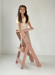 Učiaca montessori detská veža skladacia ružová