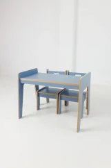 Dětský stůl a židle L – Montessori sada pro školáky modrá