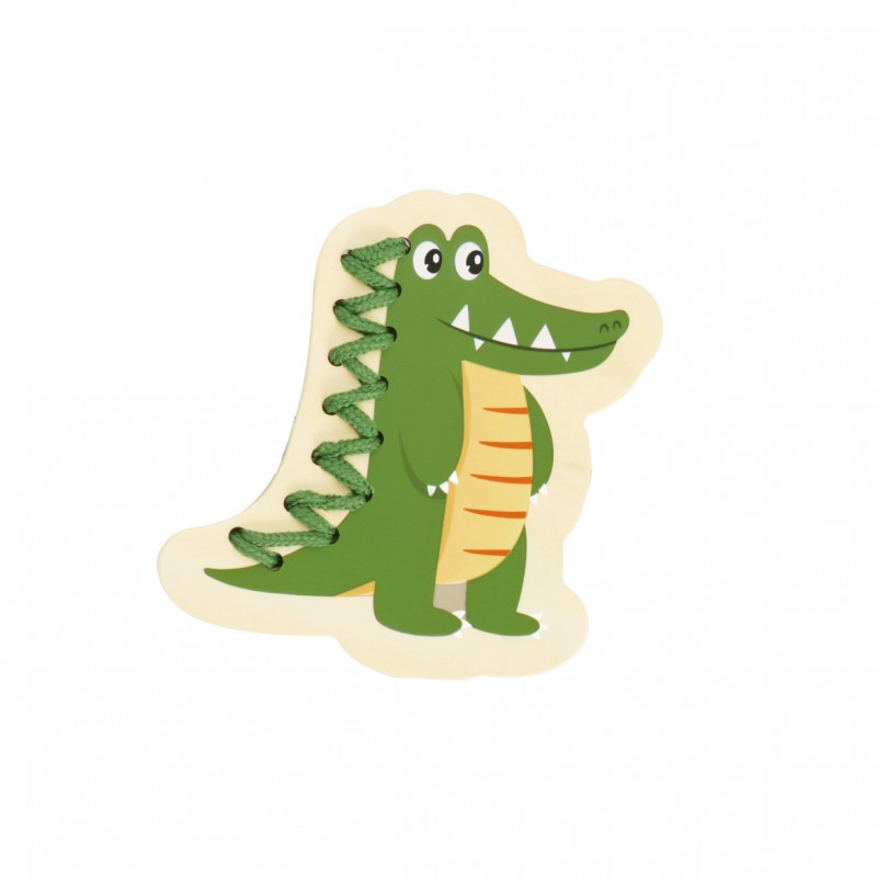 Navliekanie drevených zvieratiek na šnúrky – 10 ks