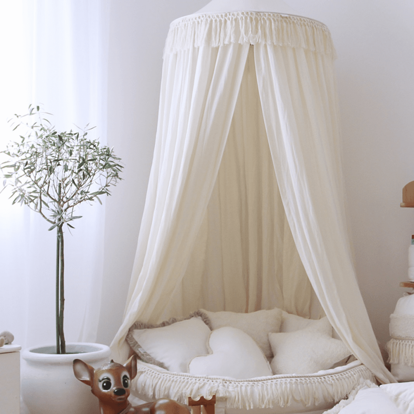 Baldachýn bavlněný Boho vanilka maxi 70 cm