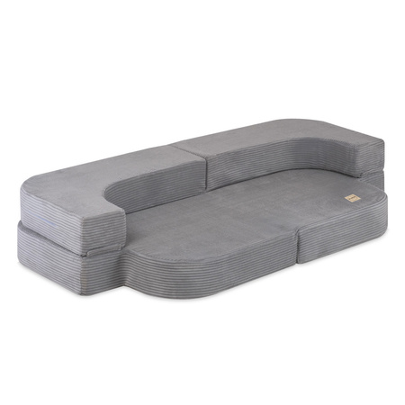 Rozkládací pohovka Bed Foldie - šedá, manšestr 