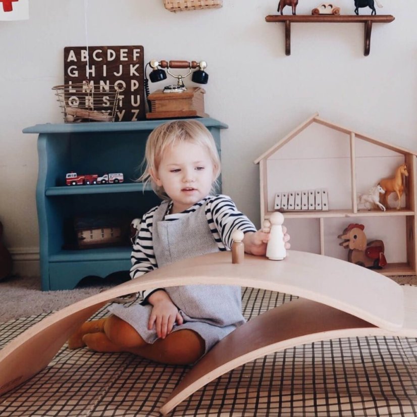 Dřevěná balanční deska kinderboard přírodní