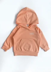 Detská mikina s kapucňou broskyňová