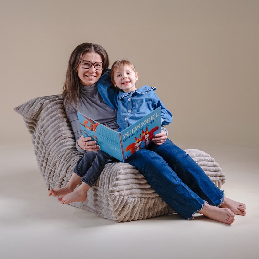 Dětské ergonomické křeslo MOONI – béžová, prémiový manšestr