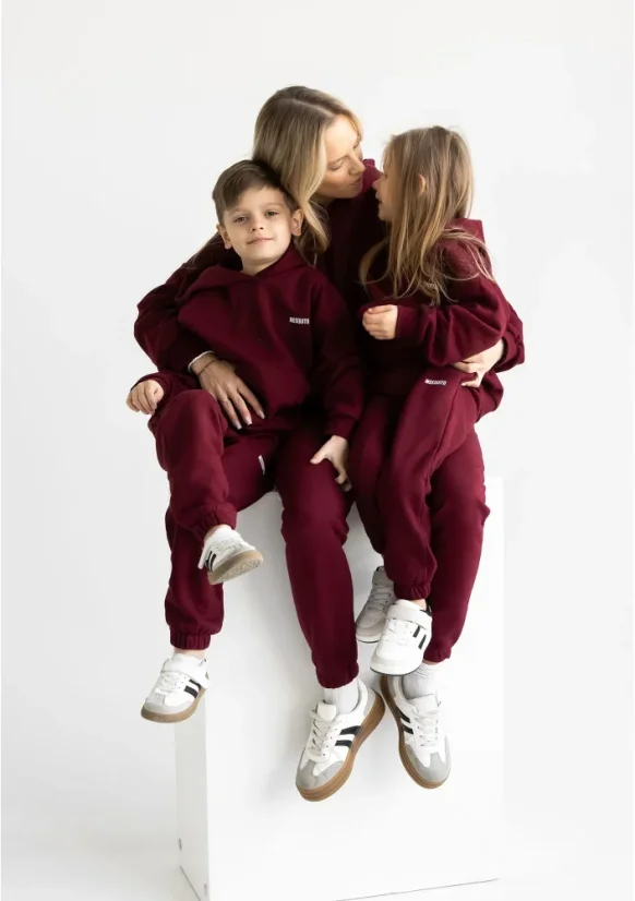 Dětská mikina s kapucí tmavá třešeň - Velikost oblečení: 98/104 (24-36M)