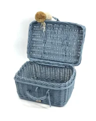 Prútený kufrík - modrá