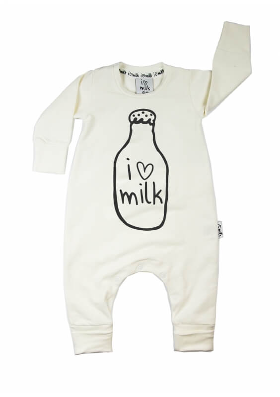 Detský overal "i love milk" - Veľkosť oblečenia: 98/104 (24-36M)