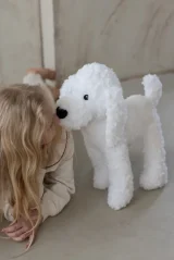 Plyšový pejsek se jménem 50 cm bílá – velký personalizovaný mojkáč