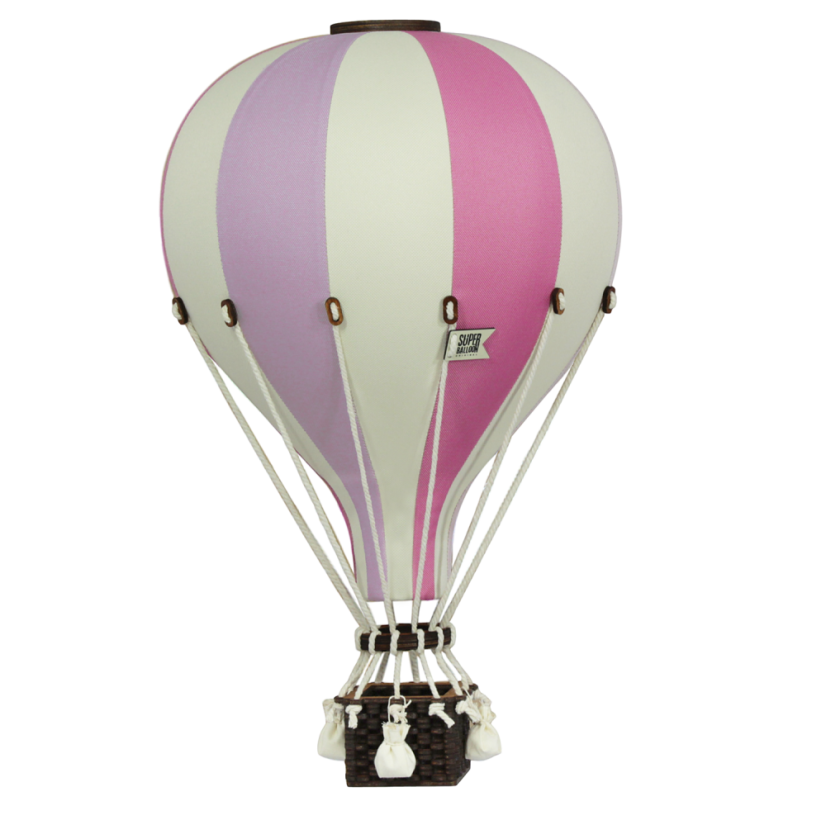 Dekorační létající balón fialová/krémová – dekorace do dětského pokoje