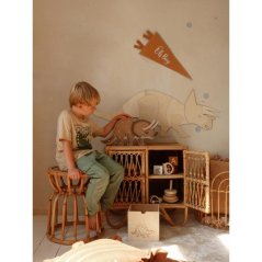 Drevená nástenná dekorácia Origami Triceratops – dinosaurus do detskej izby