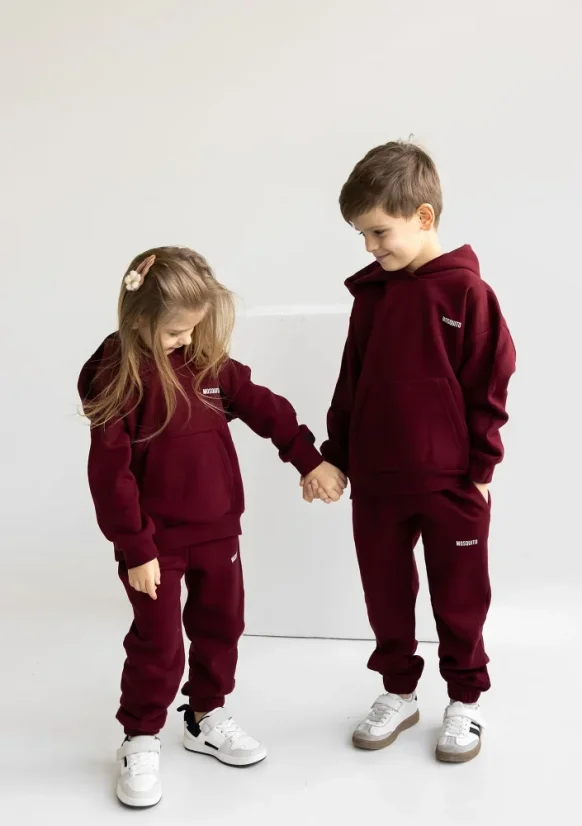 Dětská mikina s kapucí tmavá třešeň - Velikost oblečení: 98/104 (24-36M)