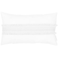 Boho obdélníkový polštář s krajkou bílá 35×60cm