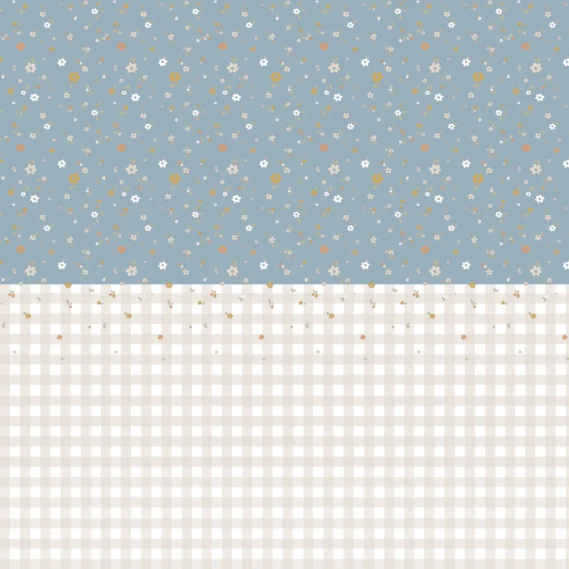 Tapeta boho kocky modrá 280x50 cm