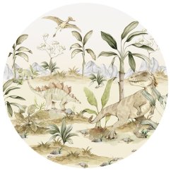 Samolepka do detskej izby Dino svet v kruhu
