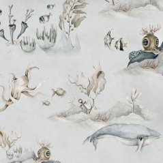 Tapeta podvodní svět šedá 280x100 cm