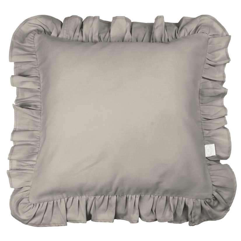 Vankúš s volánikmi tmavo šedá 45cm