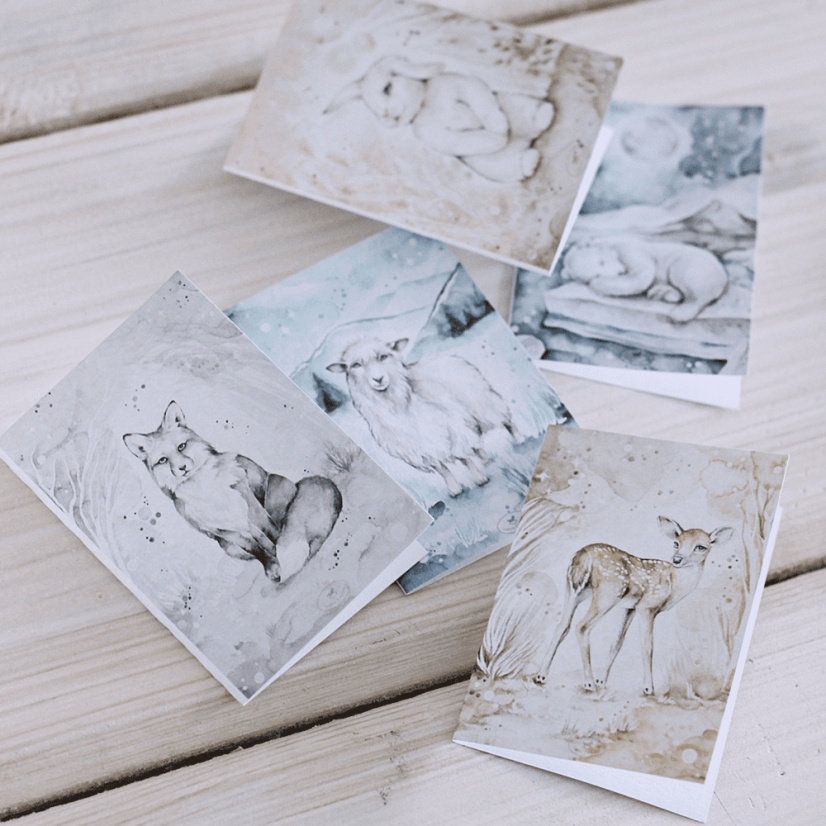 Dárková karta králík 5,2x7,4cm