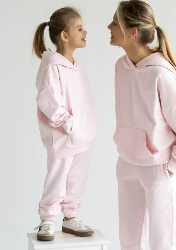 Dětská mikina s kapucí jemně růžová - Velikost oblečení: 122/128 (6-8r)