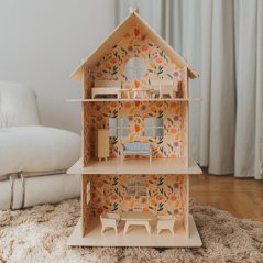Dětský dřevěný domeček pro panenky Vintage jarní květina