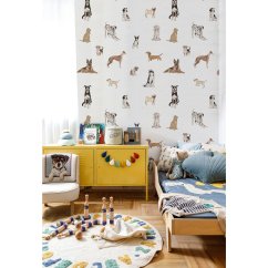 Tapeta psy biela 280x100 cm