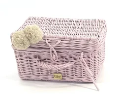 Proutěný kufřík – růžová