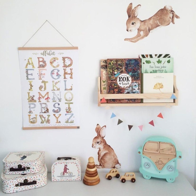 Samolepka do detskej izby sada rozprávkových králikov