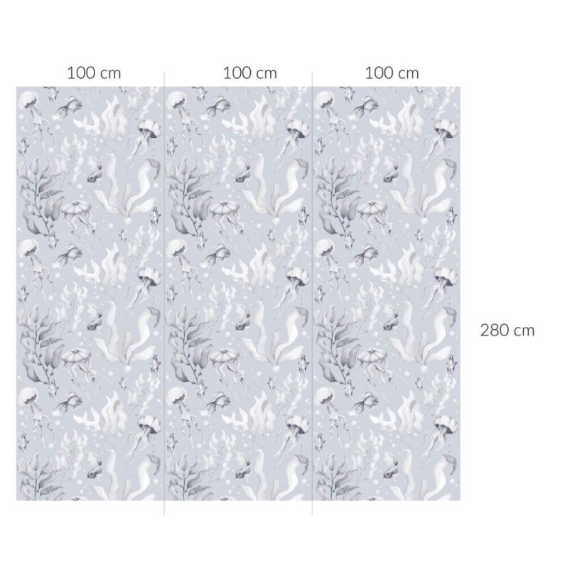 Tapeta mágie oceánu svetlo modrá 280x100 cm