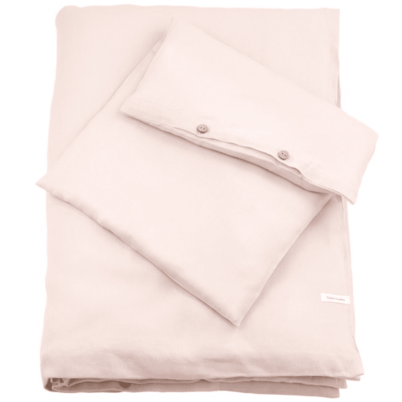 Lněné dětské povlečení pudrově růžová 100x135 cm