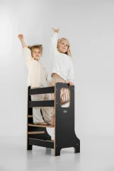 Učiaca veža Montessori pre súrodencov čierna