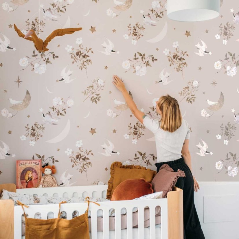Tapeta vtáky na nočnej oblohe 280x100 cm