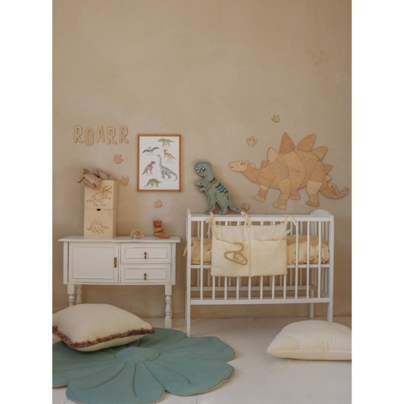 Drevená nástenná dekorácia Origami Stegosaurus – dinosaurus do detskej izby