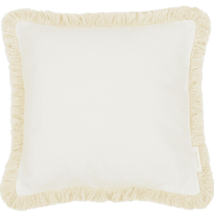 Boho čtvercový polštář s rámem vanilka+vanilka 40x40 cm