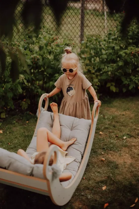 Montessori drevená hojdačka biela L