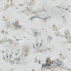 Tapeta podvodní svět šedá 280x100 cm