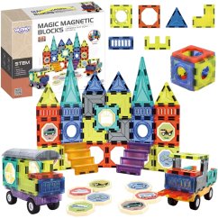 Magnetická stavebnica 71 ks | 3D zámky, autá a kreatívne stavby