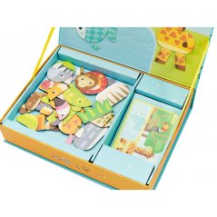 Magnetické puzzle so zvieratkami – drevená skladačka 60 ks