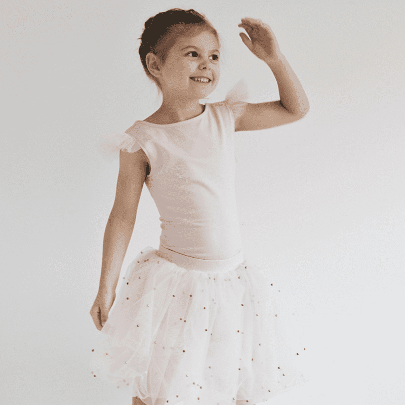 Detské body Ballerina púdrovo ružová - Veľkosť oblečenia: 134/140 (8-10r)