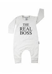 Detský overal s dlhým rukávom "the real boss"