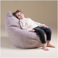 Sedací vak pre deti – béžový, prémiový manšestr