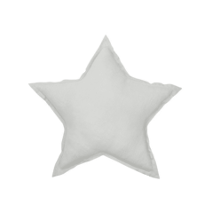 Mini lněný polštář hvězda světle šedá 36 cm